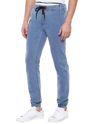 light blue cotton blend jogger - 15862170 - Standard Image - 2