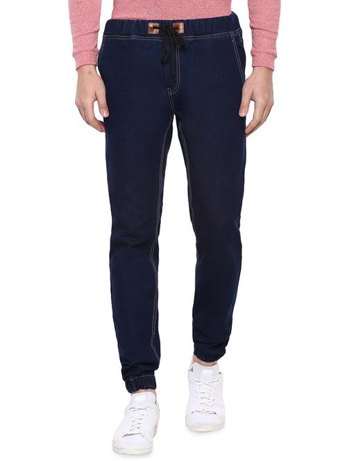 dark blue cotton blend jogger - 15862171 - Standard Image - 1
