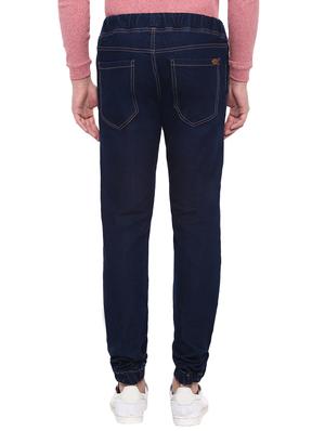 dark blue cotton blend jogger - 15862171 - Standard Image - 3
