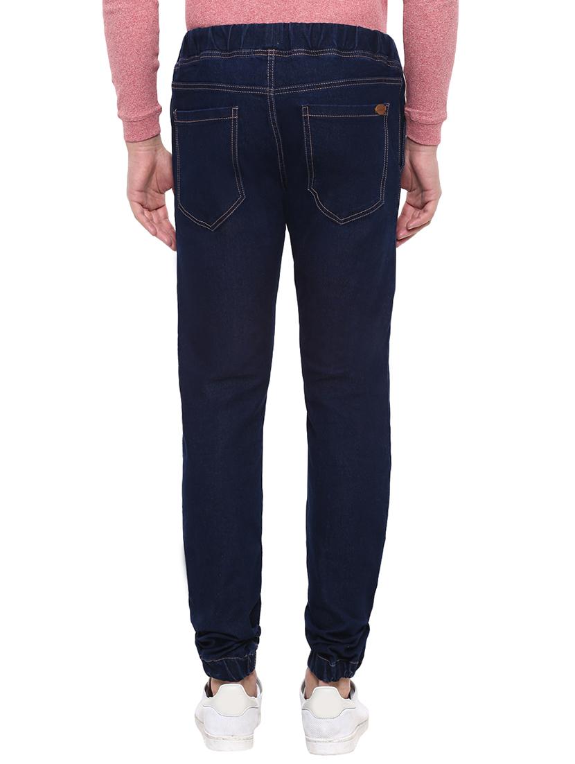 dark blue cotton blend jogger - 15862171 - Zoom Image - 3
