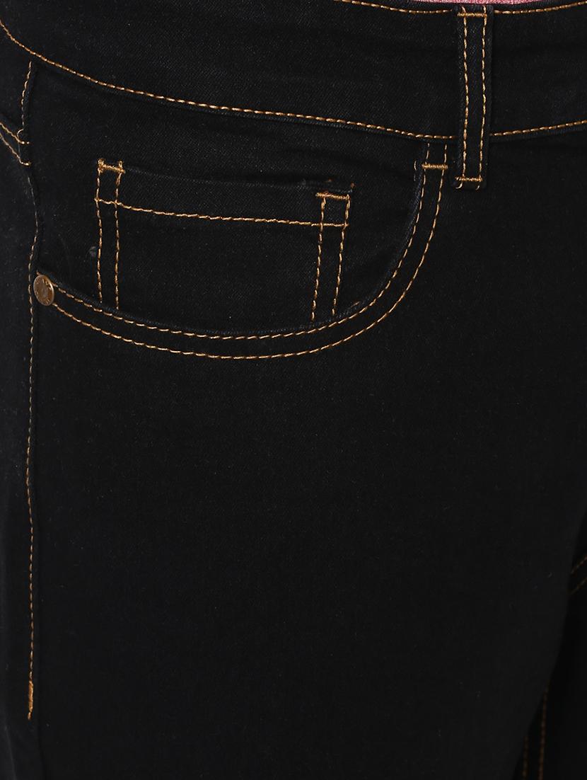 black cotton blend plain jeans - 15862173 - Zoom Image - 5