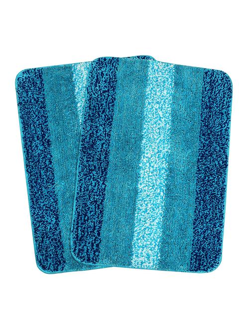 saral home soft microfiber bath mat (turquoise, 50x70cm) - pack of 2 - 15862221 - Standard Image - 1