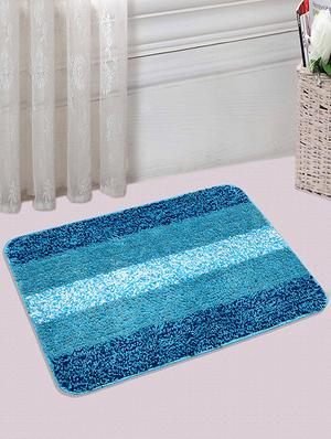 saral home soft microfiber bath mat (turquoise, 50x70cm) - pack of 2 - 15862221 - Standard Image - 2