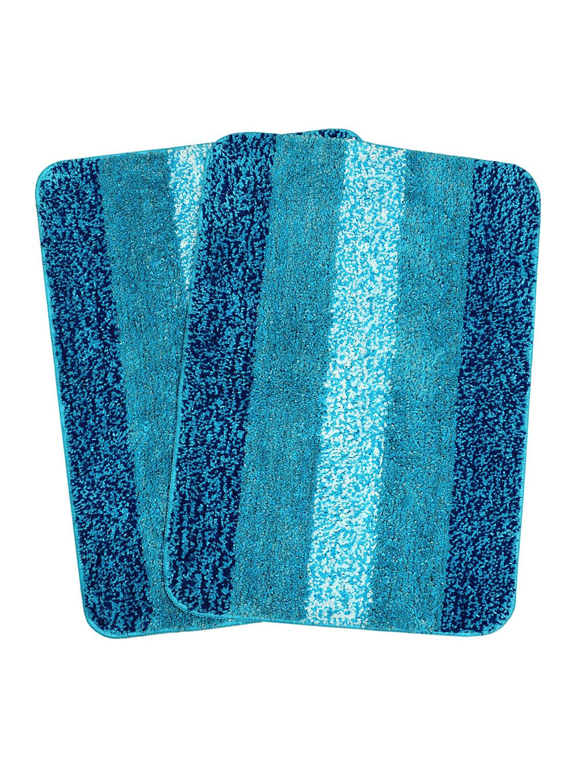 saral home soft microfiber bath mat (turquoise, 50x70cm) - pack of 2 - 15862221 - Zoom Image - 1