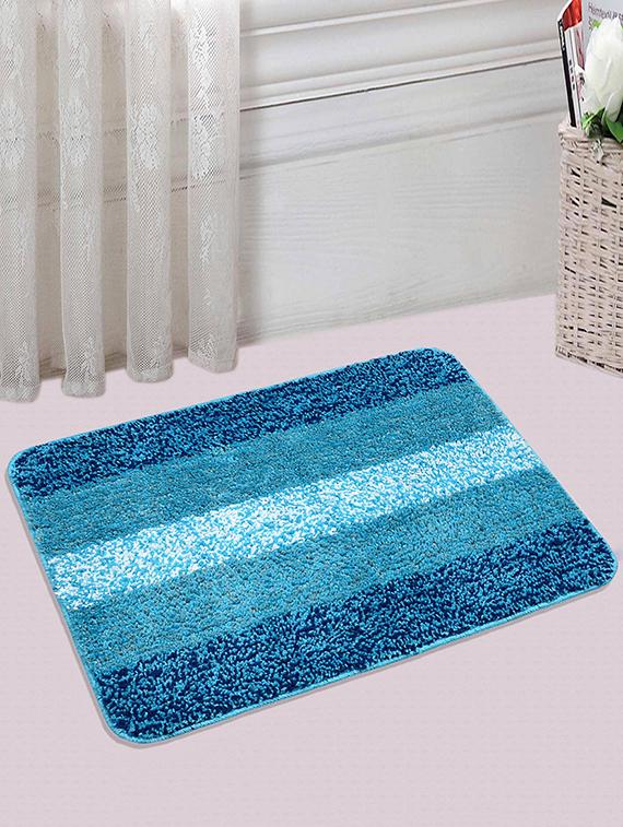 saral home soft microfiber bath mat (turquoise, 50x70cm) - pack of 2 - 15862221 - Zoom Image - 2