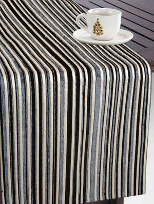 saral home unique quality viscose dining table kitchen placemats, 6 mat -33x45cm, 1 runner 33x120 cm (set of 7), grey - 15862230 - Standard Image - 2