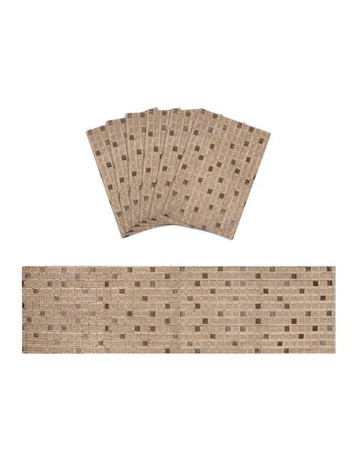 saral home unique quality viscose dining table kitchen placemats, 6 mat -33x45cm, 1 runner 33x120 cm (set of 7) - 15862235 - Standard Image - 1