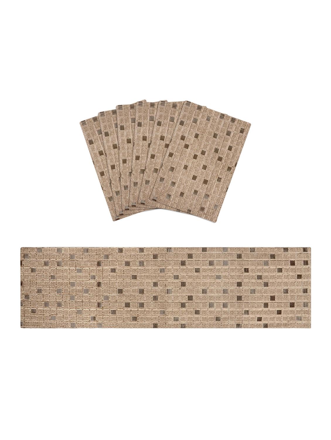 saral home unique quality viscose dining table kitchen placemats, 6 mat -33x45cm, 1 runner 33x120 cm (set of 7) - 15862235 - Zoom Image - 1