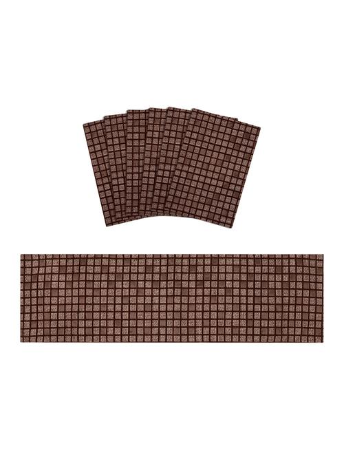 saral home unique quality viscose dining table kitchen placemats, 6 mat -33x45cm, 1 runner 33x120 cm (set of 7) - 15862236 - Standard Image - 1