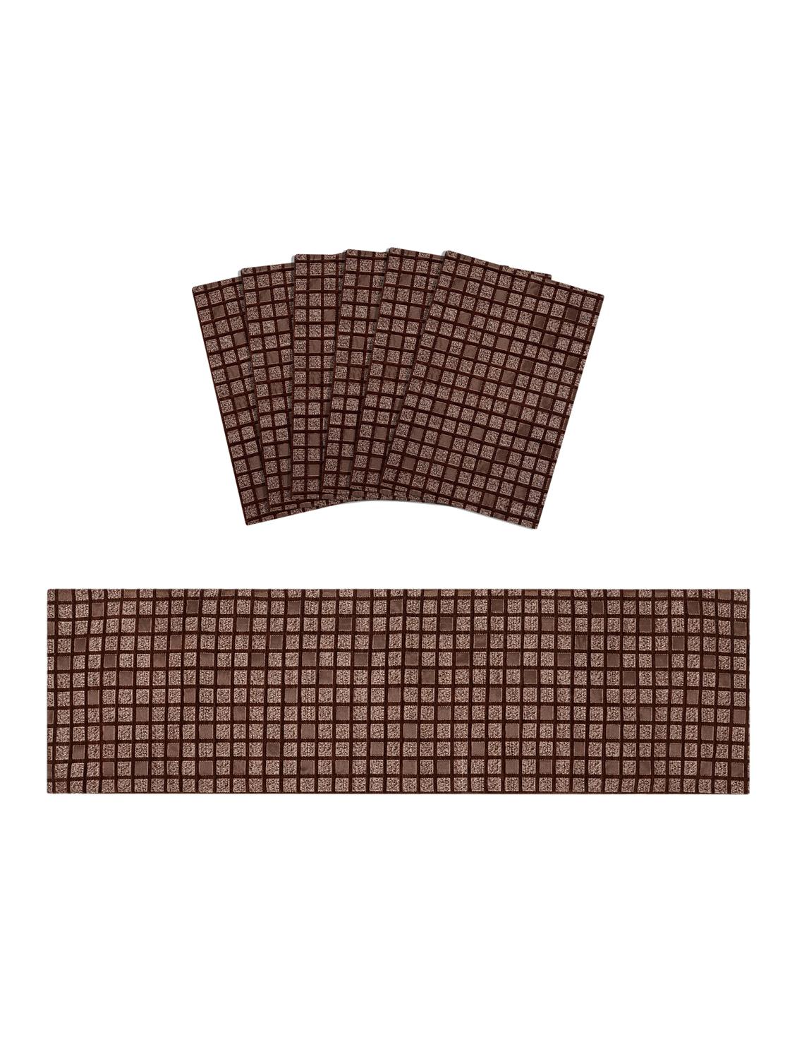 saral home unique quality viscose dining table kitchen placemats, 6 mat -33x45cm, 1 runner 33x120 cm (set of 7) - 15862236 - Zoom Image - 1