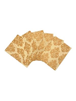 saral home unique quality viscose dining table kitchen placemats, 6 mat -33x45cm, 1 runner 33x120 cm (set of 7), gold - 15862237 - Standard Image - 3