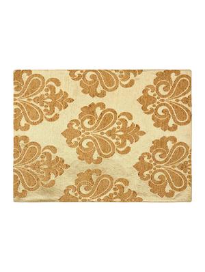 saral home unique quality viscose dining table kitchen placemats, 6 mat -33x45cm, 1 runner 33x120 cm (set of 7), gold - 15862237 - Standard Image - 4