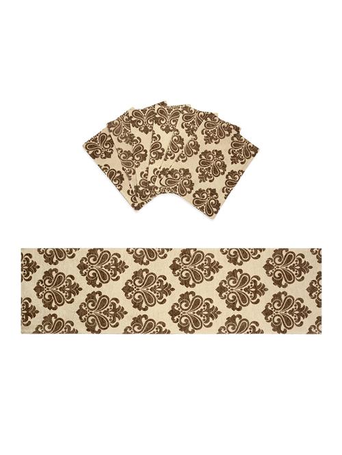 saral home unique quality viscose dining table kitchen placemats, 6 mat -33x45cm, 1 runner 33x120 cm (set of 7) - 15862239 - Standard Image - 1
