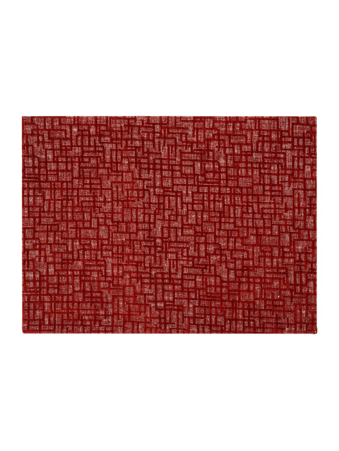 saral home unique quality viscose dining table kitchen placemats, 6 mat -33x45cm, 1 runner 33x120 cm (set of 7), maroon - 15862240 - Zoom Image - 4