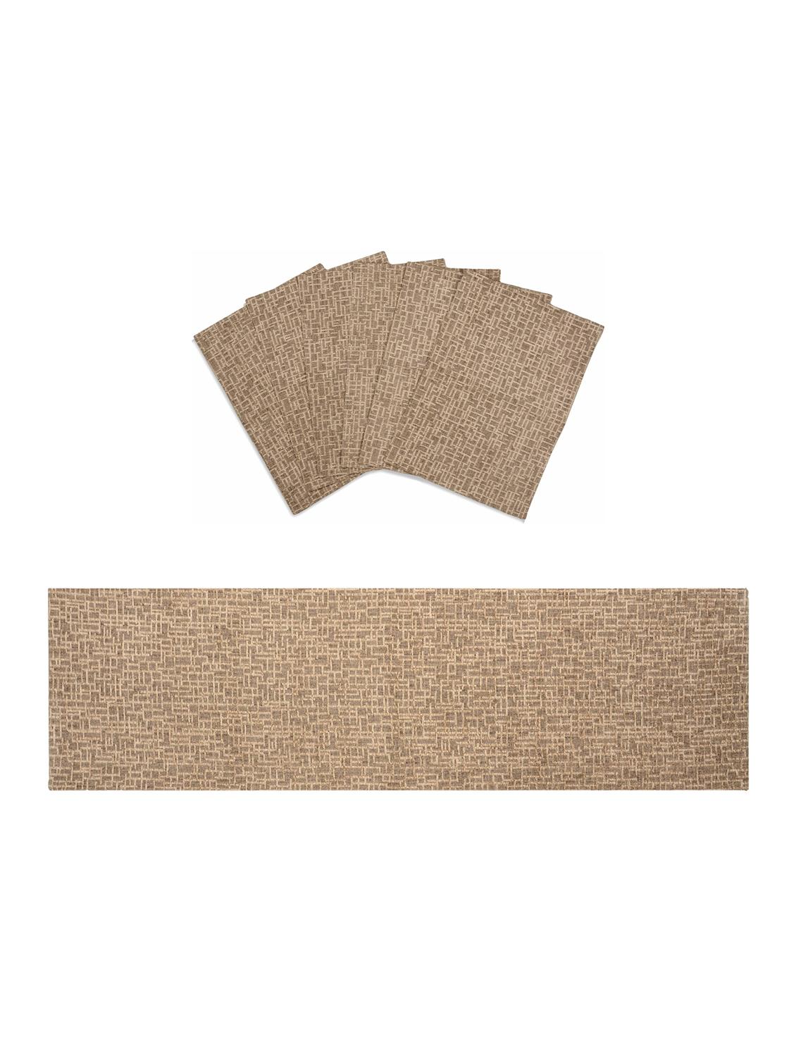 saral home unique quality viscose dining table kitchen placemats, 6 mat -33x45cm, 1 runner 33x120 cm (set of 7) - 15862241 - Zoom Image - 1