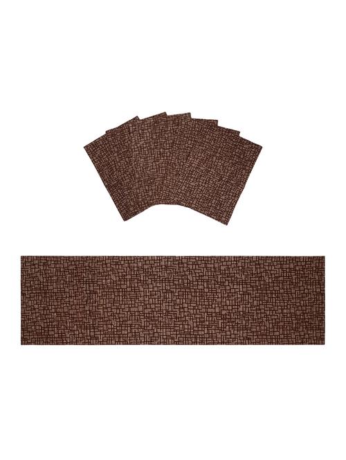 saral home unique quality viscose dining table kitchen placemats, 6 mat -33x45cm, 1 runner 33x120 cm (set of 7) - 15862242 - Standard Image - 1