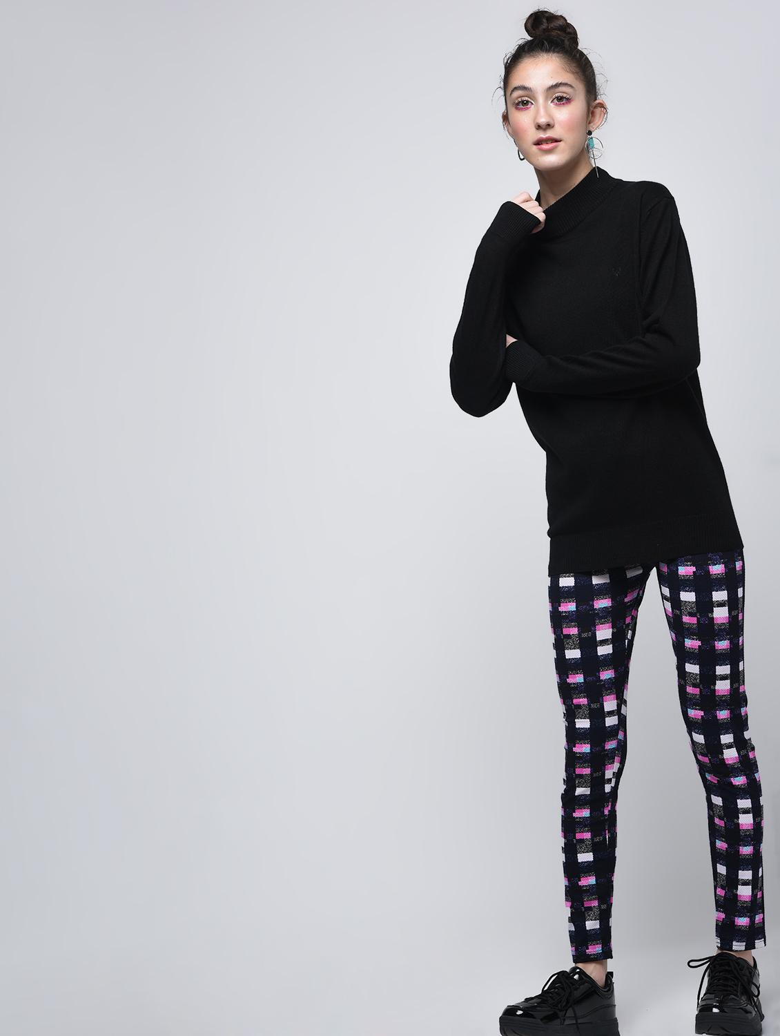 high waist checkered jegging - 15863102 - Zoom Image - 1