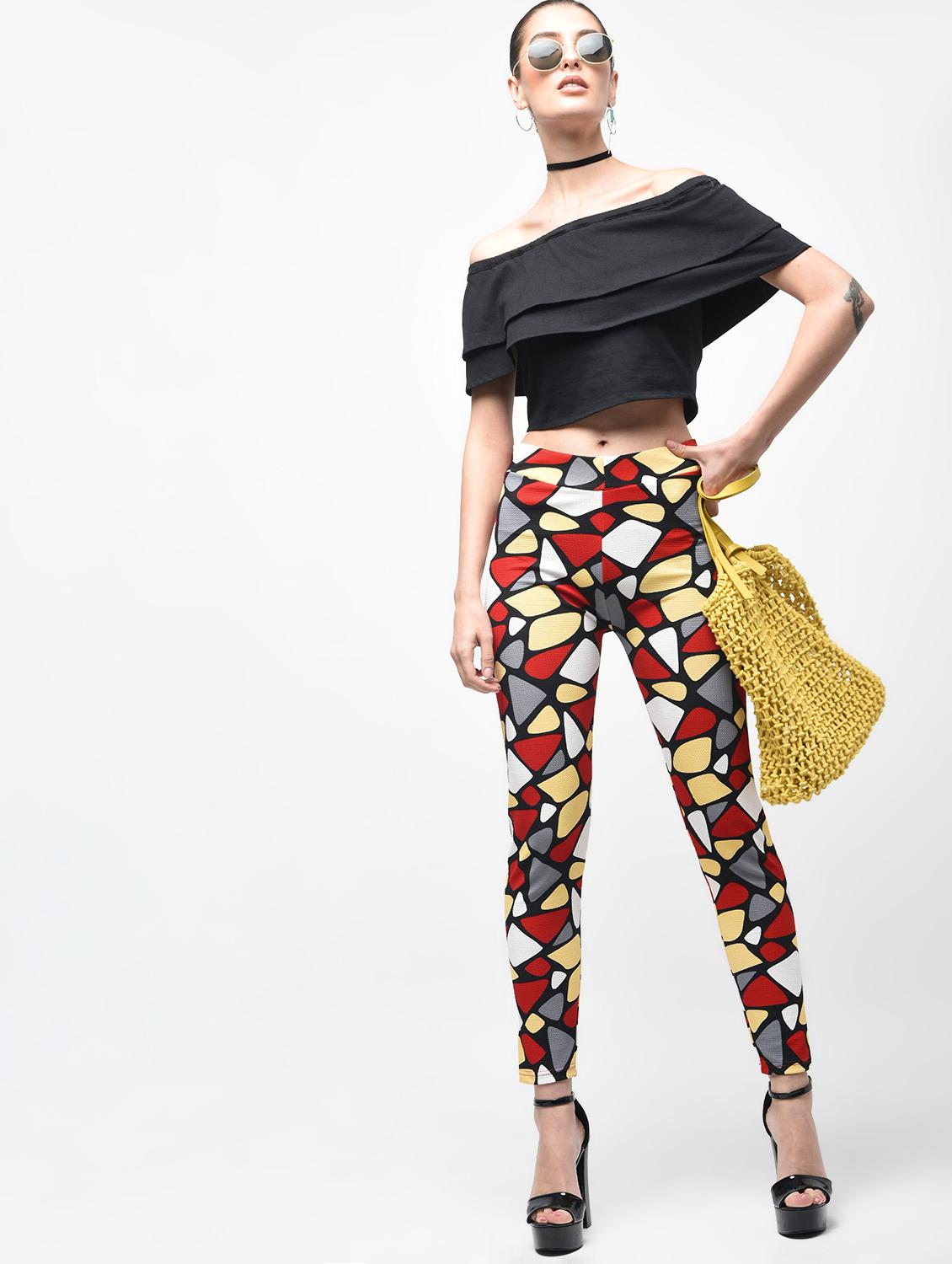 high rise geometric print jegging - 15863104 - Zoom Image - 1