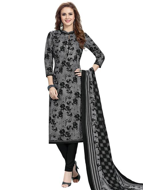 printed unstitched churidaar suit - 15863932 - Standard Image - 1