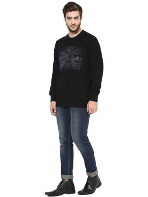 black cotton chest print sweatshirt - 15864235 - Standard Image - 4
