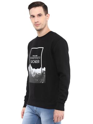 black cotton chest print sweatshirt - 15864238 - Standard Image - 2