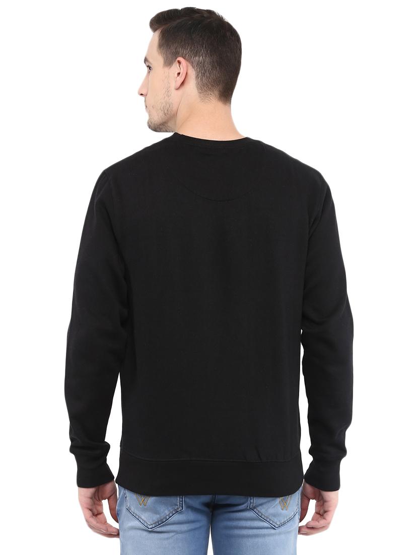 black cotton chest print sweatshirt - 15864238 - Zoom Image - 3