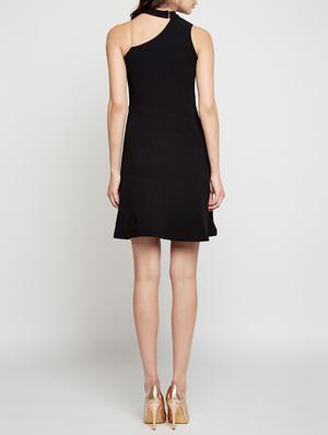 choker neck single shoulder skater dress - 15864561 - Standard Image - 3