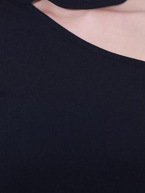 choker neck single shoulder skater dress - 15864561 - Standard Image - 4