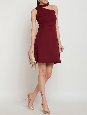 choker neck single shoulder skater dress - 15864562 - Standard Image - 4