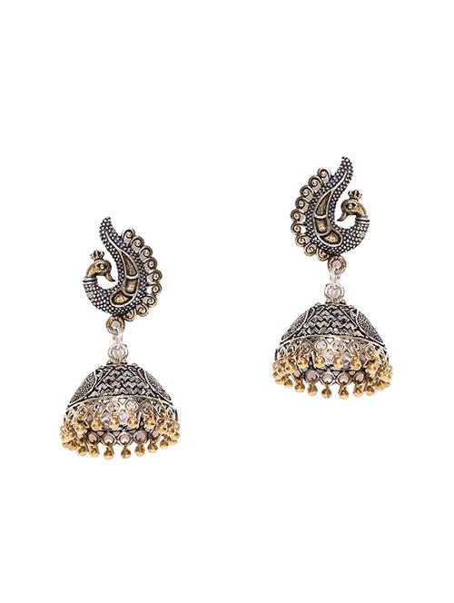 gold metal jhumka earring - 15865715 - Standard Image - 1