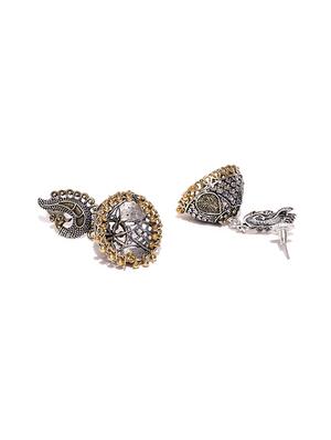 gold metal jhumka earring - 15865715 - Standard Image - 2