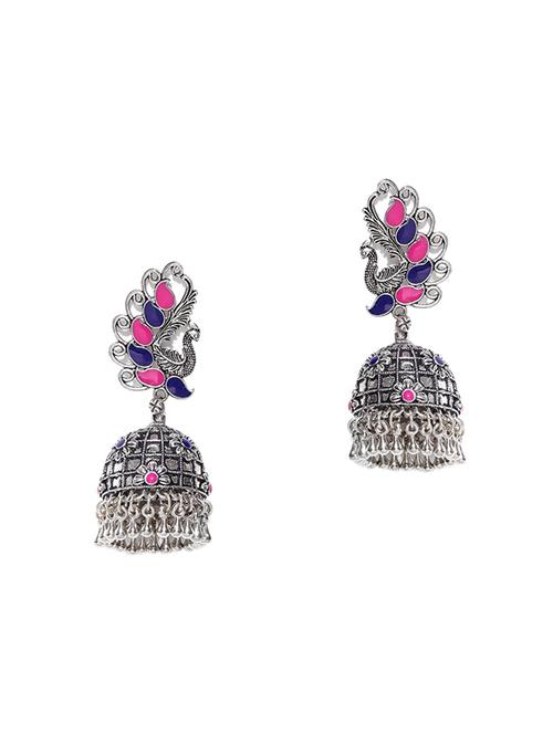 multi colored metal jhumka earring - 15865726 - Very Small Image - 1