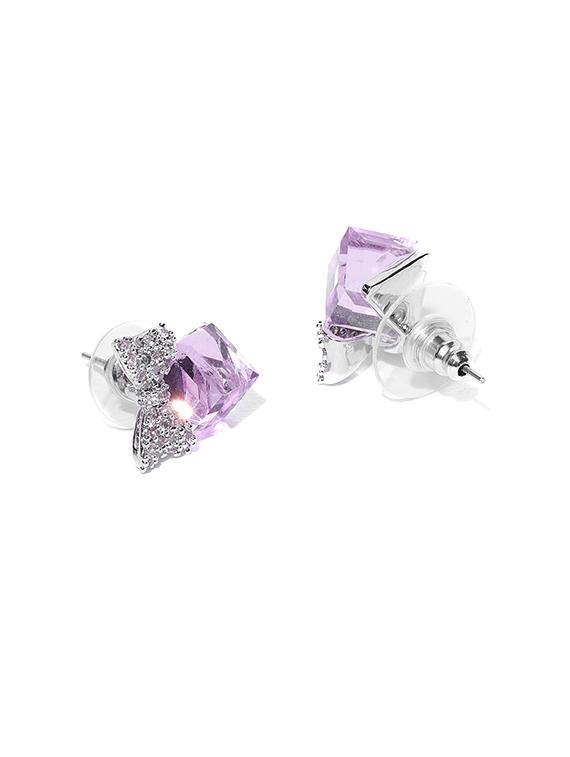 pink metal studs earring - 15865749 - Zoom Image - 2