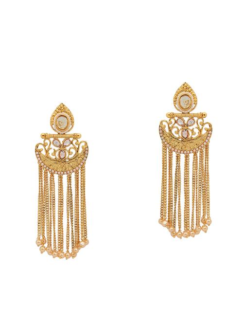 gold brass drop earring - 15865776 - Very Small Image - 1