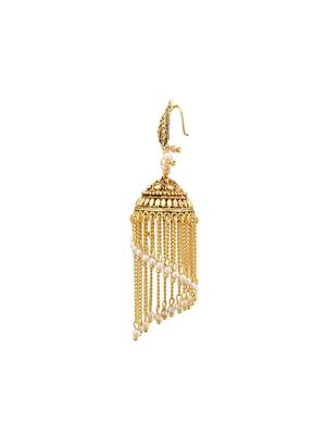 gold metal jhumka earring - 15865906 - Standard Image - 2