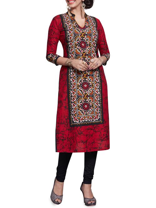 printed straight kurta - 15866200 - Standard Image - 1