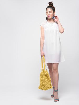 lace detail pleated dress - 15866277 - Standard Image - 3