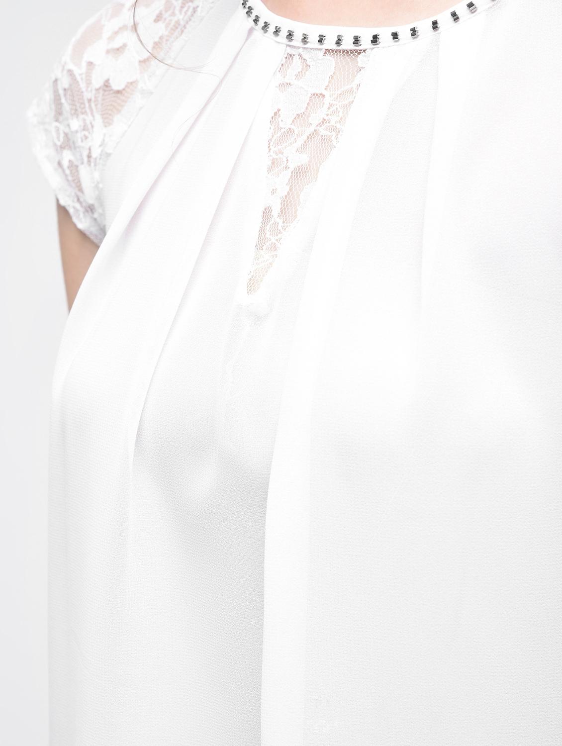 lace detail pleated dress - 15866277 - Zoom Image - 5