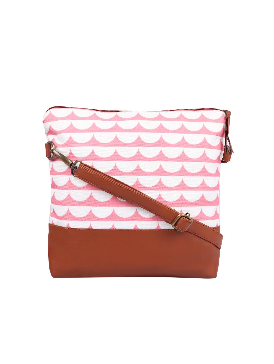pink canvas printed sling bag - 15866885 - Zoom Image - 1