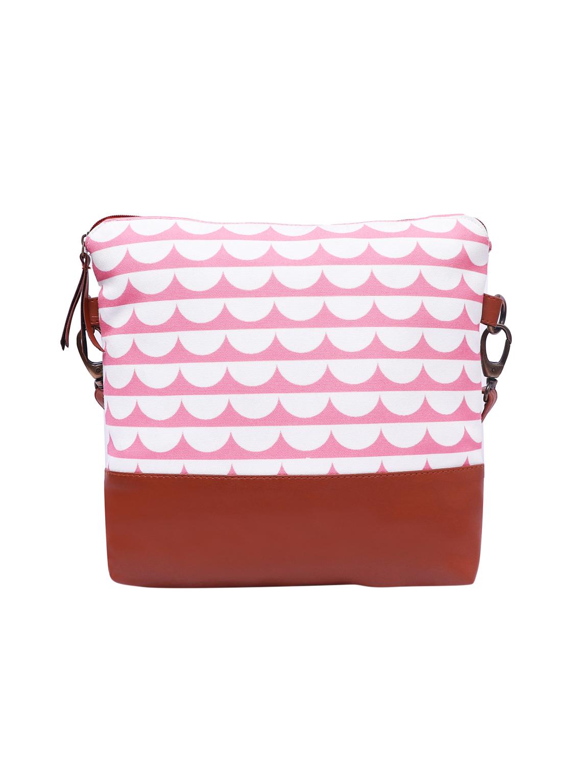 pink canvas printed sling bag - 15866885 - Zoom Image - 2