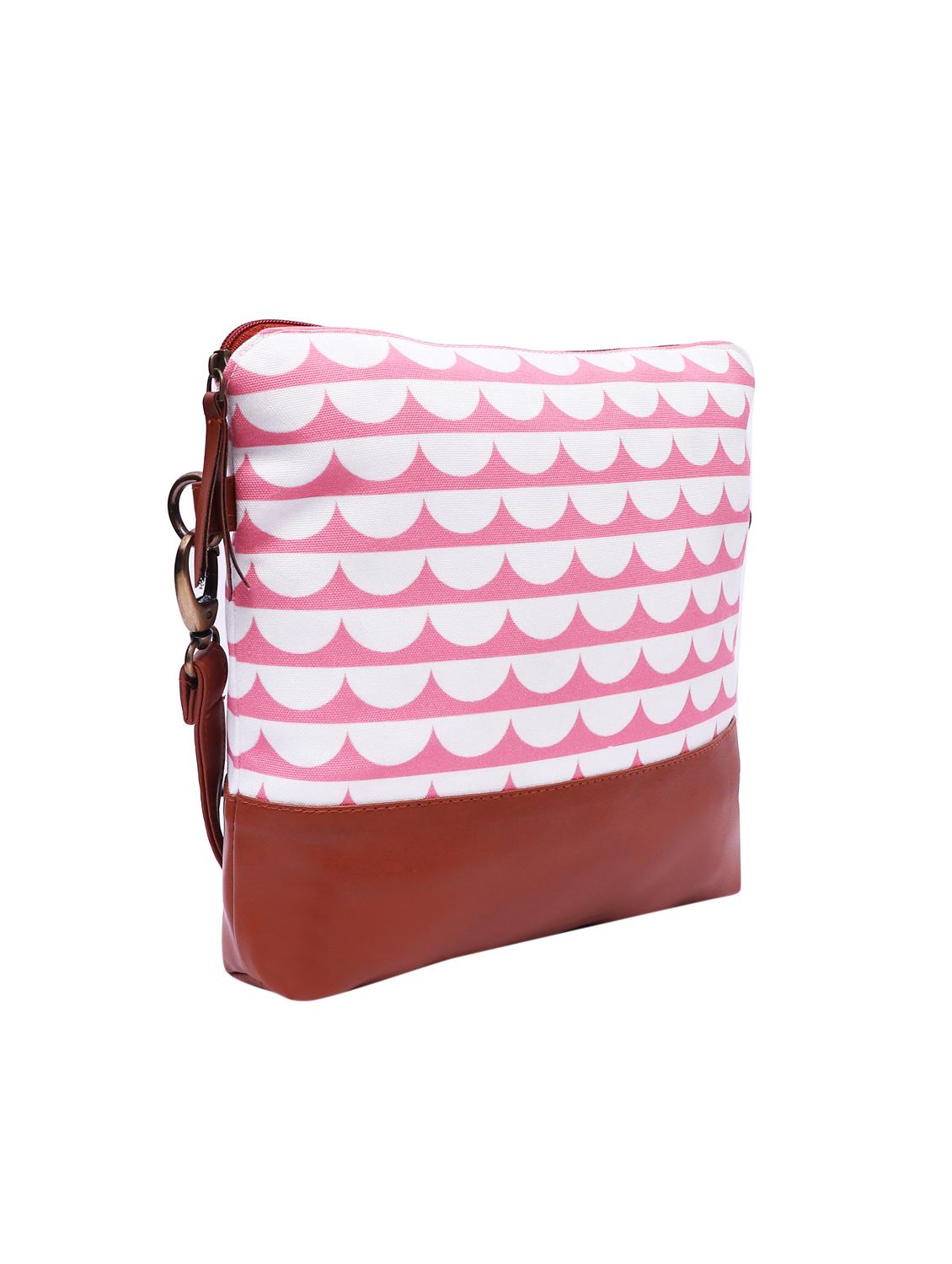 pink canvas printed sling bag - 15866885 - Zoom Image - 4