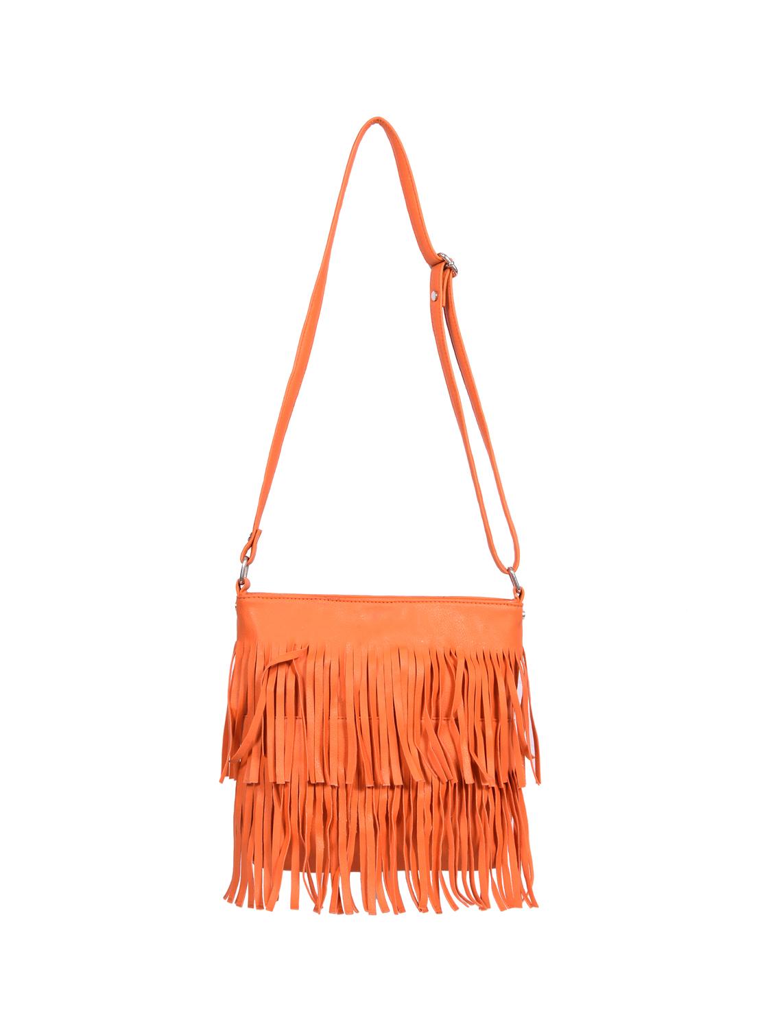orange leatherette (pu) regular sling bag - 15866899 - Zoom Image - 1