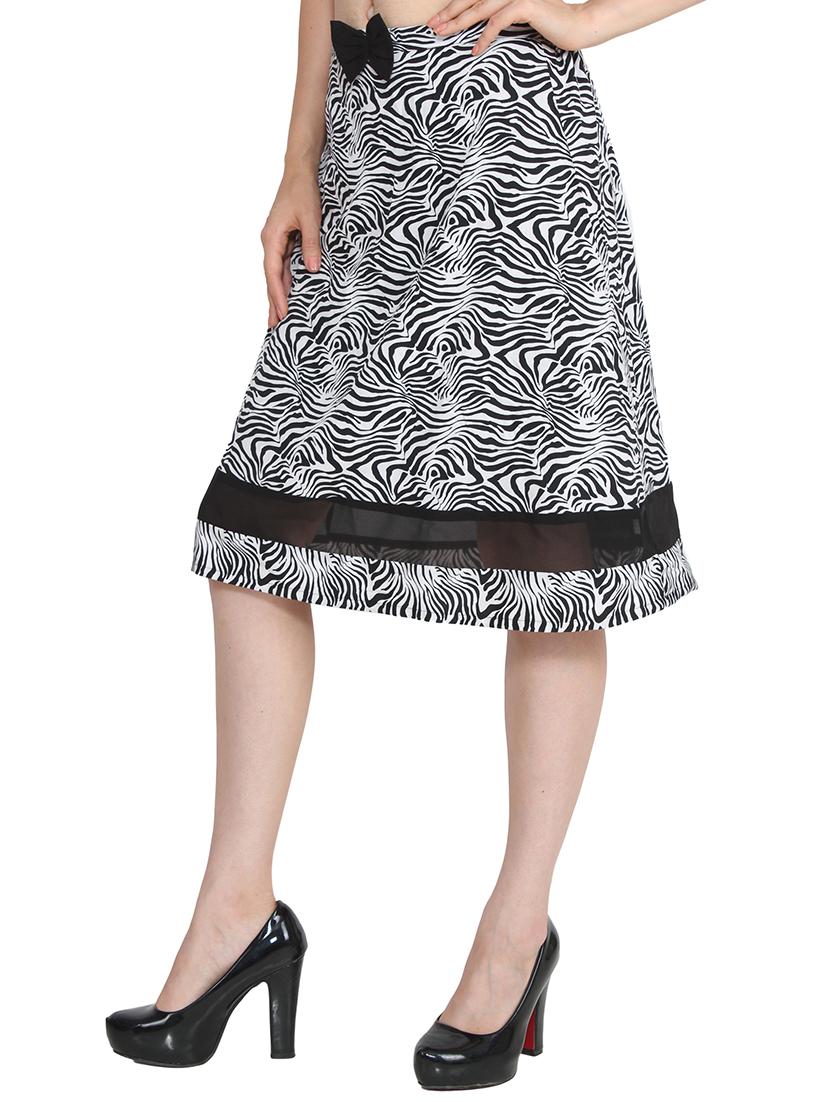 sheer panel bow patch skirt - 15867141 - Zoom Image - 2