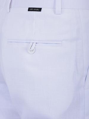 white linen flat front casual trouser - 15867268 - Standard Image - 5