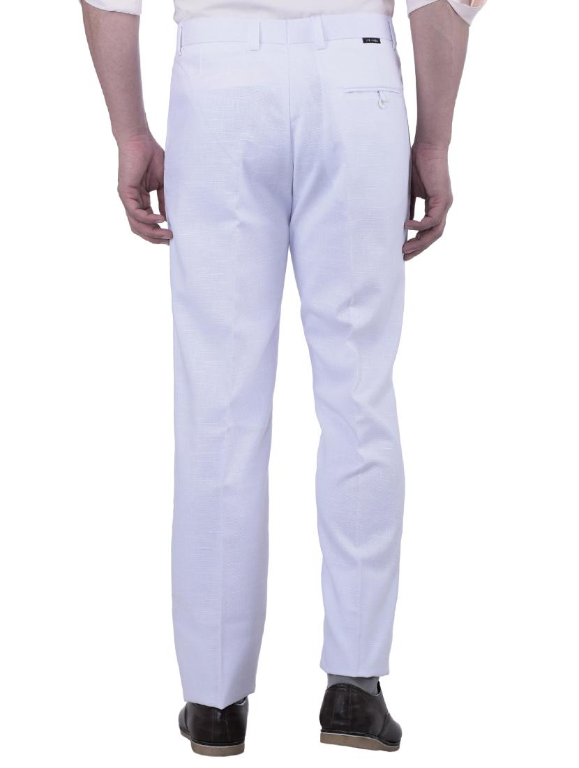 white linen flat front casual trouser - 15867268 - Zoom Image - 3