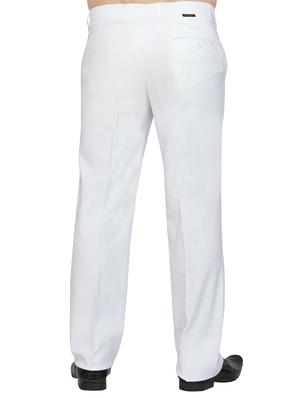 white linen flat front casual trouser - 15867270 - Standard Image - 3