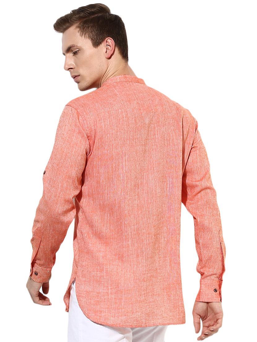 orange solid short kurta - 15867298 - Zoom Image - 3