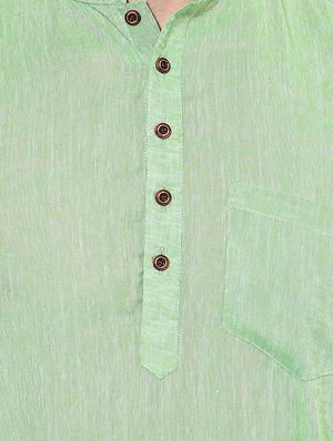 green cotton short kurta - 15867299 - Standard Image - 4