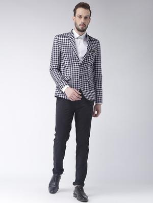 blue polyester single breasted casual blazer - 15867784 - Standard Image - 4