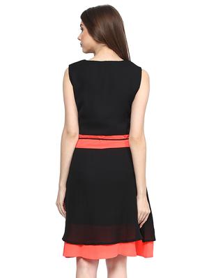 self tie belted layered dress - 15867961 - Standard Image - 3
